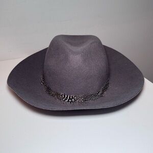 August T 100% Wool Gray Wide Brim Fedora
